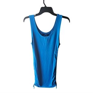 Threadbare Ruched Fitted Blue Tank Dress with Ties Size M
